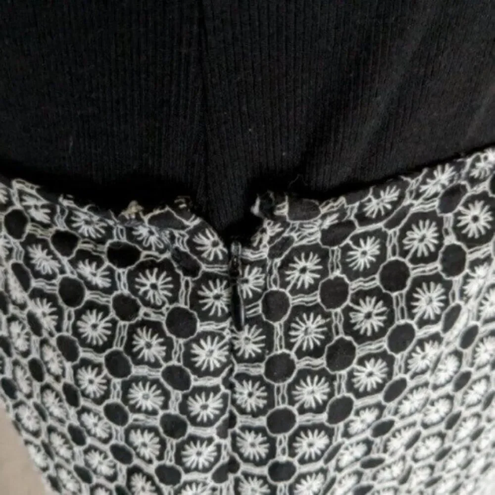 Beautiful Black and White Nine West skirt with embordered fabric
